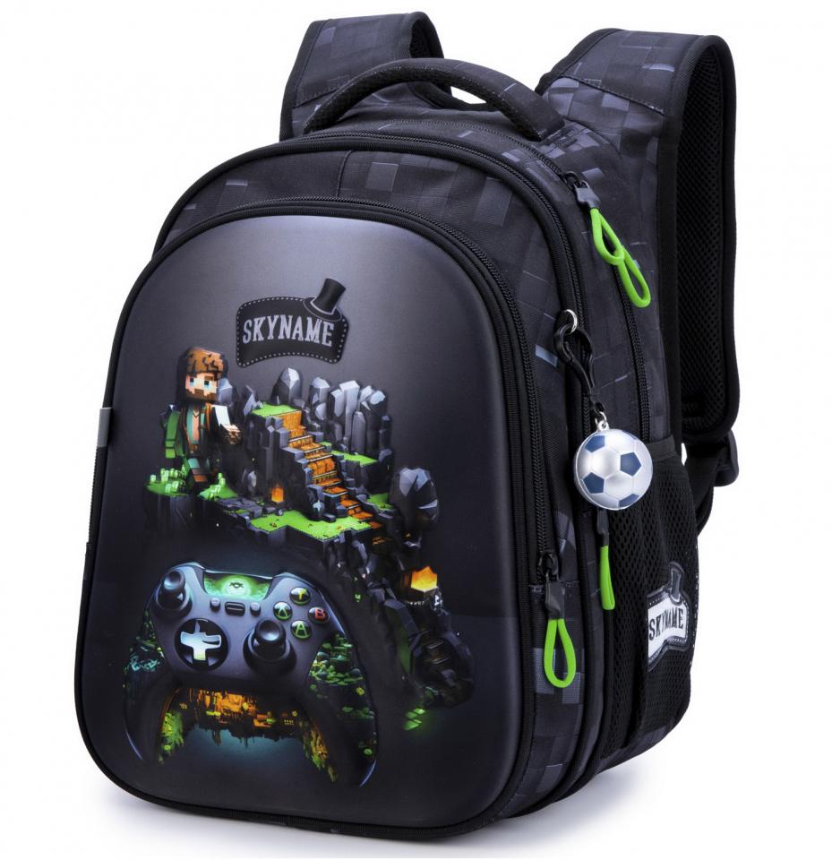Школьный рюкзак для мальчика Winner One SkyName Майнкрафт 1-7 класс 6-13 лет Черно-серый (R1-060)
