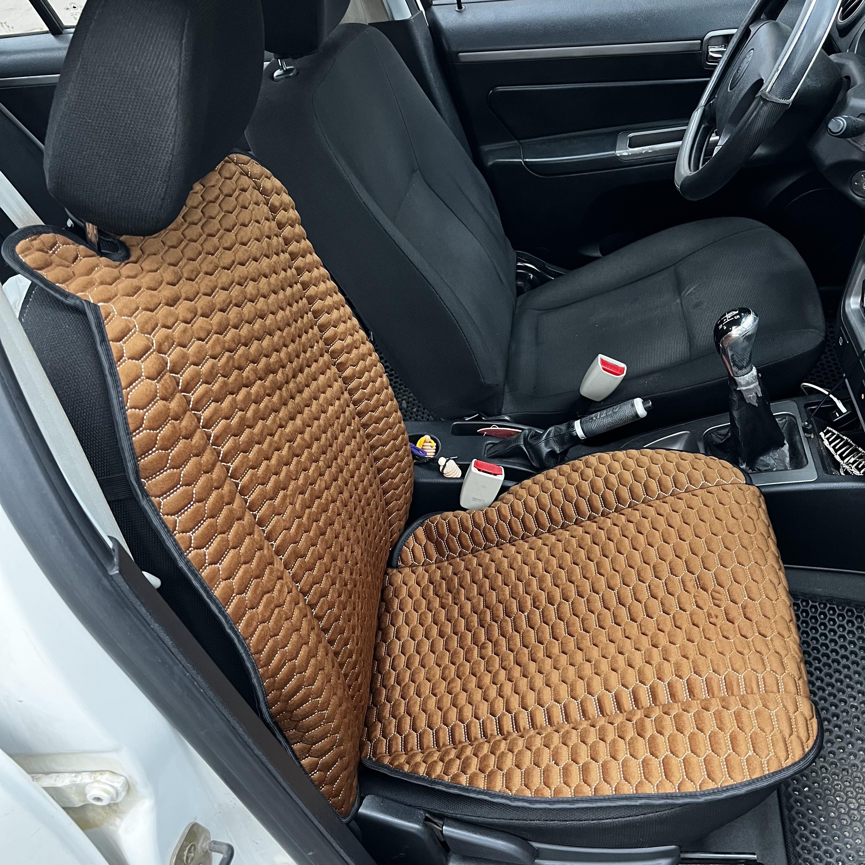 Накидка універсальна на переднє сидіння авто з алькантари 1 шт. Коричневий - фото 2 Накидка універсальна на переднє сидіння авто з алькантари 1 шт. Коричневий - фото 2