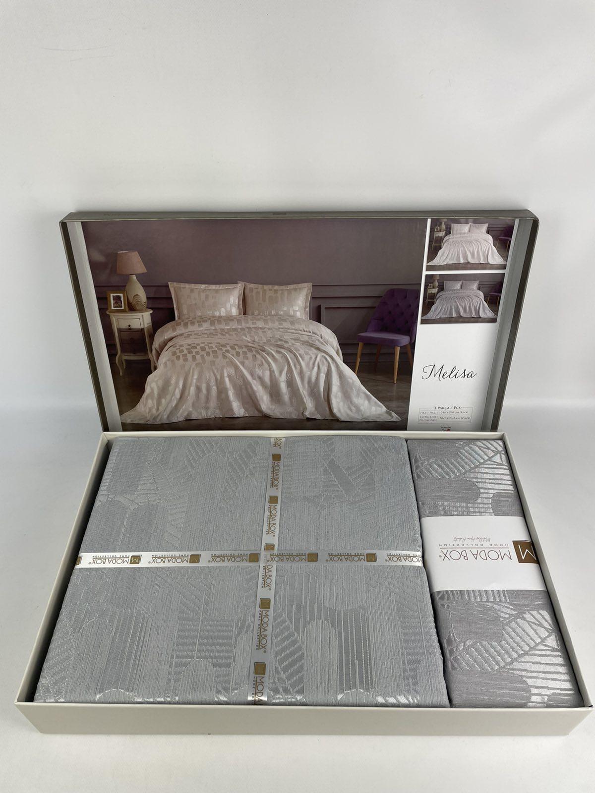 Покривало Moda Box Melisa 240х260 см с наволочками Gri (CN37447) - фото 1