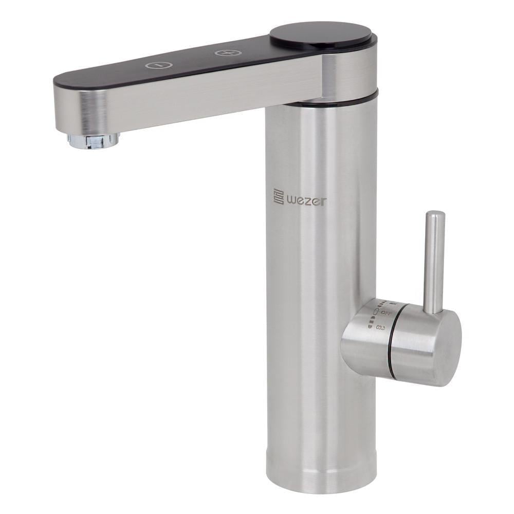 Проточный водонагреватель для умывальника Wezer SDS-H9TC поворотный излив датчик температуры 3,3 кВт нержавеющая сталь Сатин (1055376)