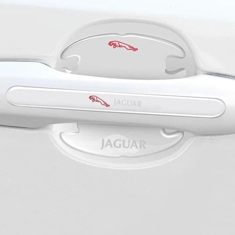 Наклейки защитные с маркой авто Jaguar на дверные ручки и под дверные ручки Прозрачный (1992669567)
