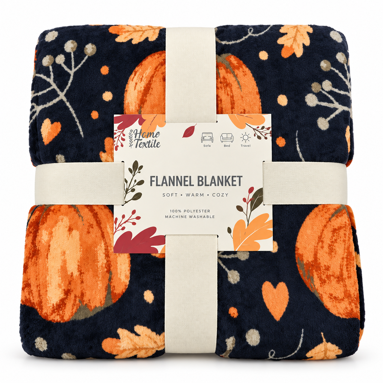 Плед Ardesto Autumn Flannel Тыквы 160х200 см (ART0147PB)