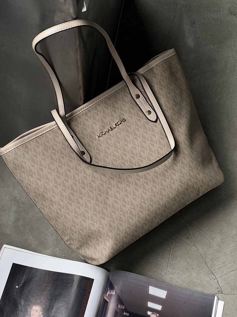 Сумка шоппер женская на плечо Michael Kors Бежевый (2786335427)