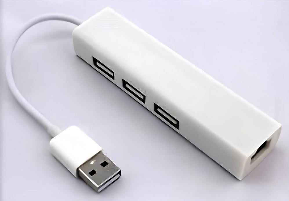 USB-хаб DX139 LAN/USB 3,0-3 USB Сірий