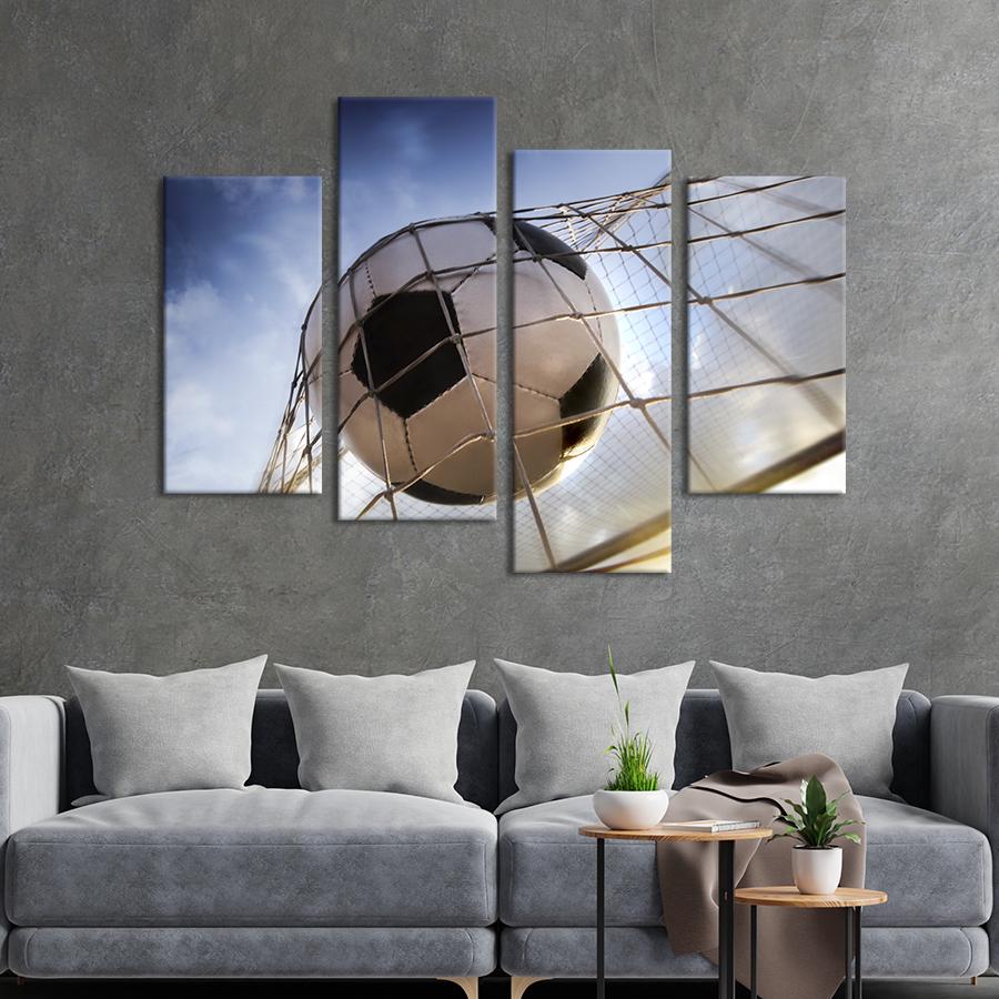Картина модульная из 4 частей Красивый гол в футболе XL 149x106 см (479-42)
