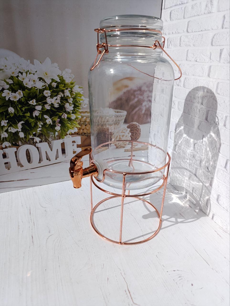 Лимонадник SNT 9036 стеклянный на металлической подставке 4 л Прозрачный (9036) - фото 2 Лимонадник SNT 9036 стеклянный на металлической подставке 4 л Прозрачный (9036) - фото 2