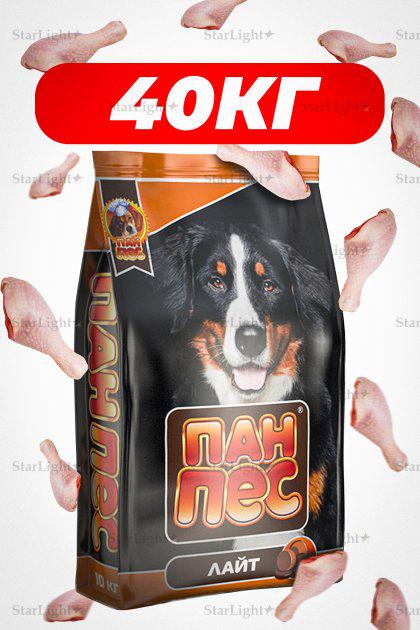Корм сухой для собак Пан Пес Лайт для всех пород с низкой активностью 4 шт. 10 кг (344348944) - фото 2