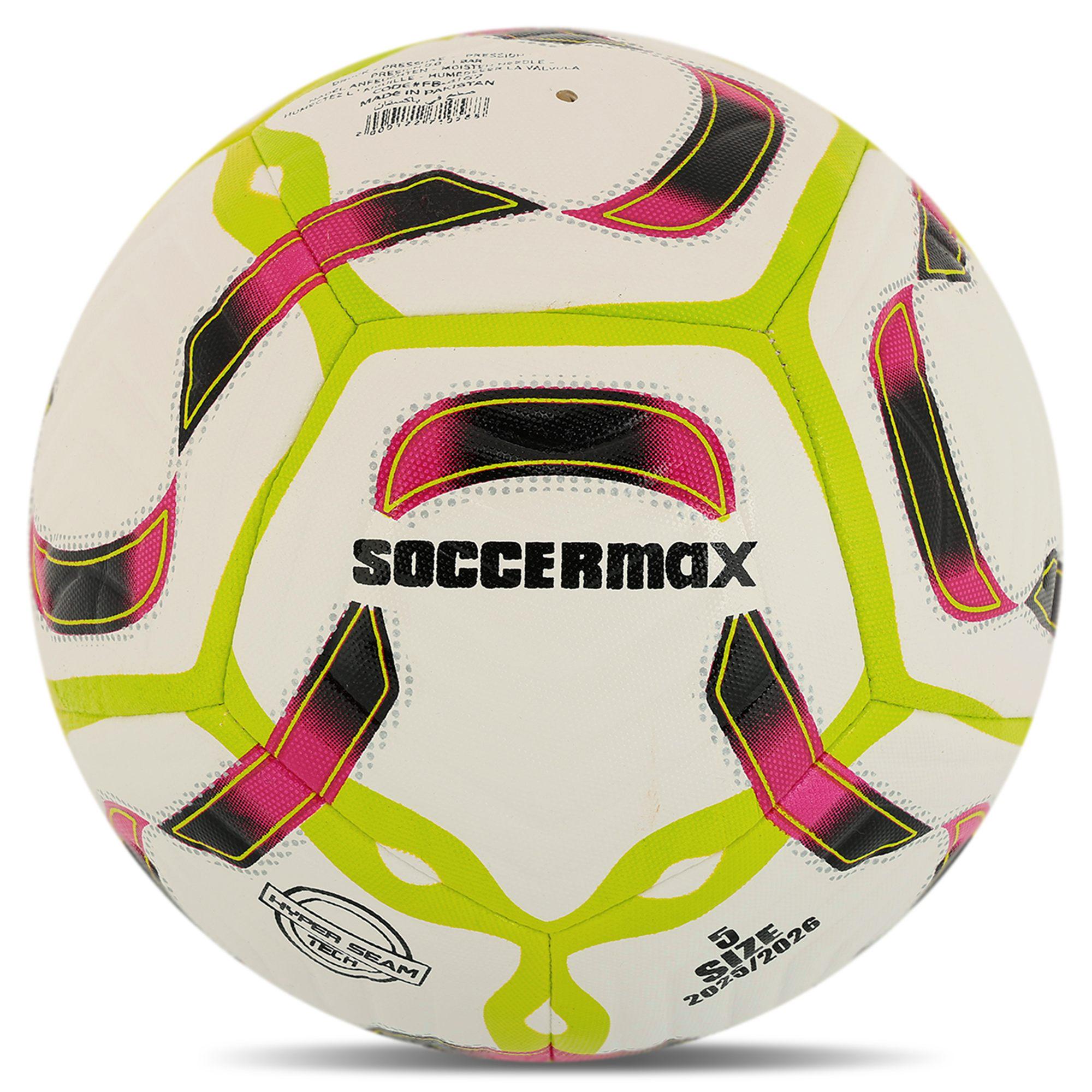 Мяч футбольный ламинированный SOCCERMAX HYBRID FB-4167 гибридная сшивка PU №5 Белый (FB-4167_Белый)