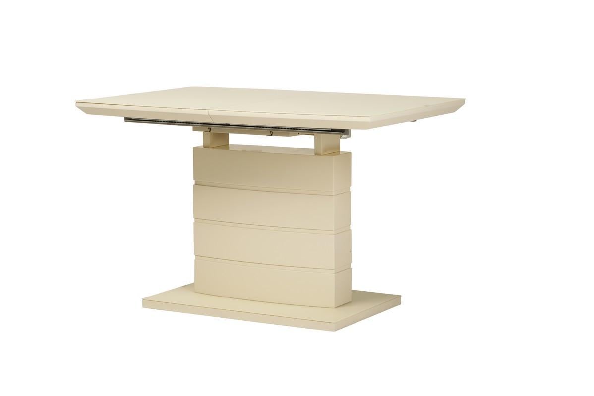 Стол обеденный прямоугольный Vetro Mebel TMM-50-1 80х120 см раскладной Молочный матовый