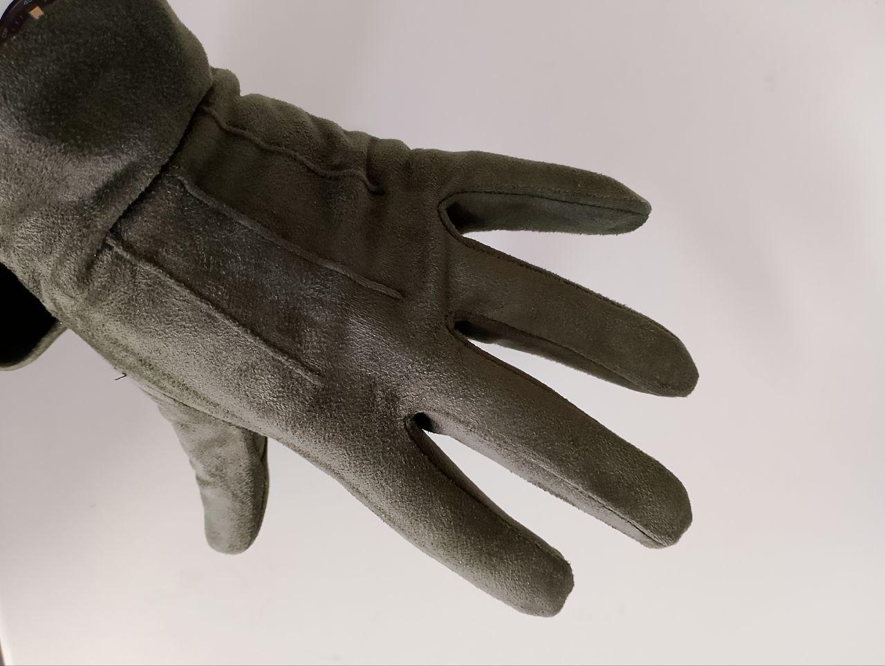 Рукавички сенсорні осінь-зима фліс L Хакі (43) - фото 5