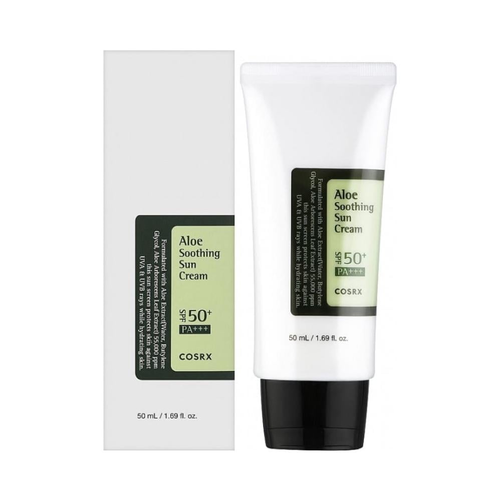 Крем солнцезащитный с экстрактом алоэ Cosrx Aloe Soothing Sun Cream SPF50+ PA+++ 50 мл (CR0001) - фото 3
