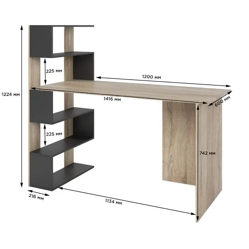 Стол компьютерный Джеко 1416P левый 141,6х60х122,4 см Нимфея Альба (23366119) - фото 5 Стол компьютерный Джеко 1416P левый 141,6х60х122,4 см Нимфея Альба (23366119) - фото 5