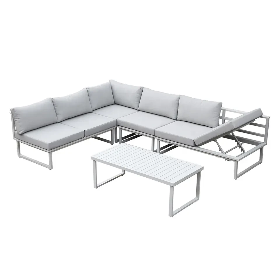 Комплект уличной мягкой мебели в стиле Loft с металлическим каркасом Серый (KS-1193)