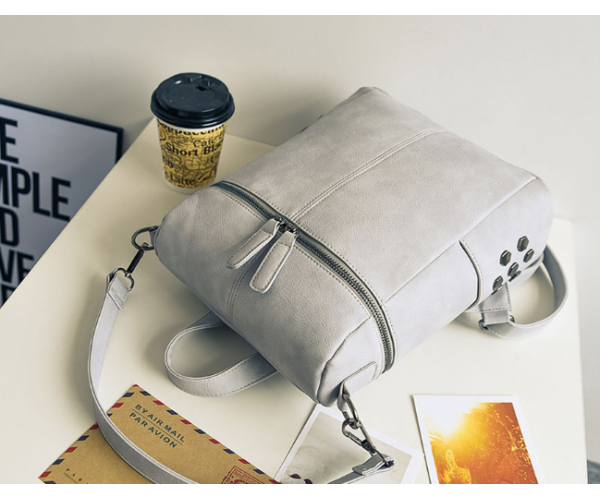 Рюкзак-сумка 30х26х12 см Сірий (375) - фото 3 Рюкзак-сумка 30х26х12 см Сірий (375) - фото 3