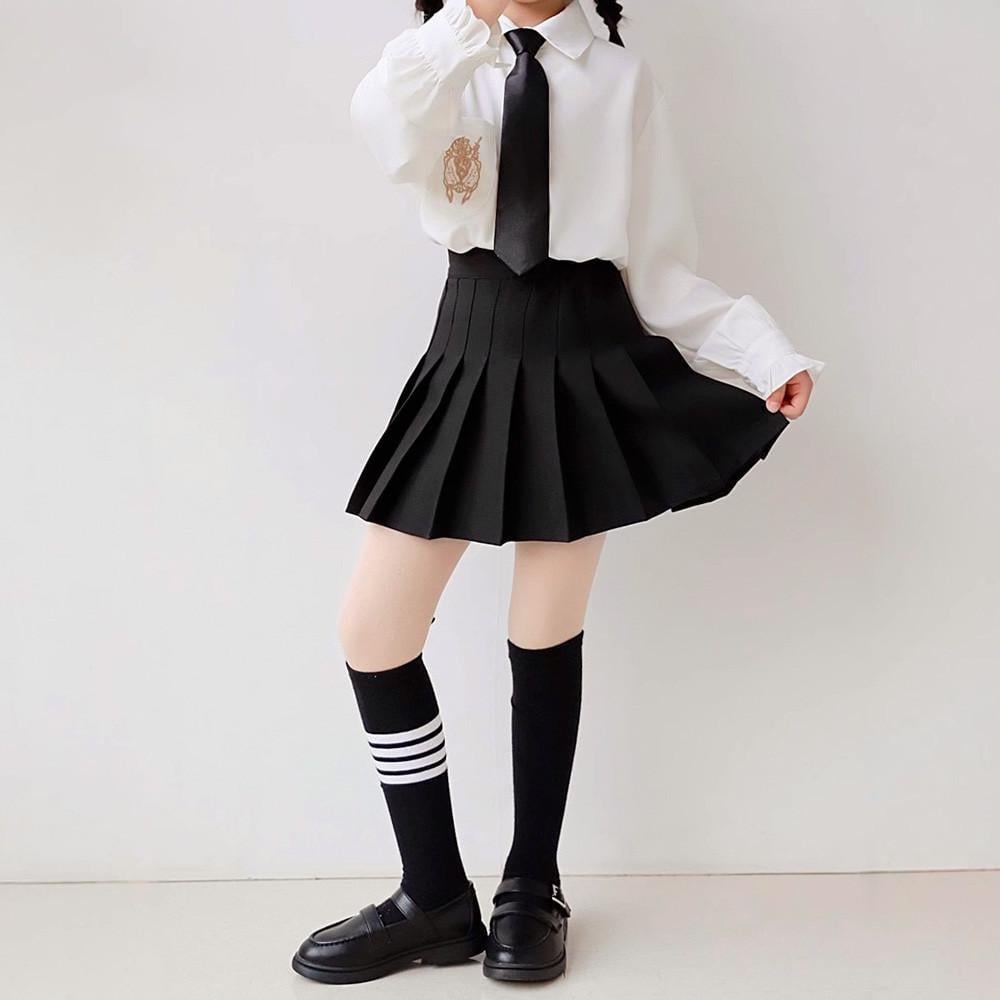 Юбка детская плиссированная с шортиками S 98-116 см Черный (250910366)