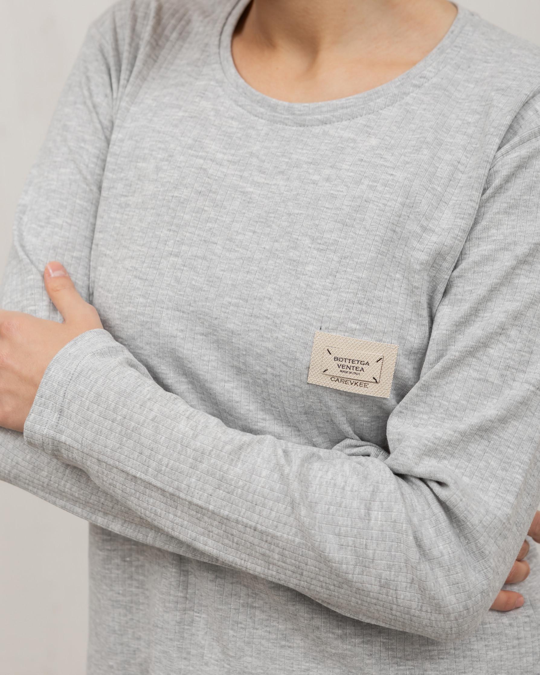 Пижама женская Nicoletta 47022k рубчик со штанами S Светло-серый (24197265) - фото 3