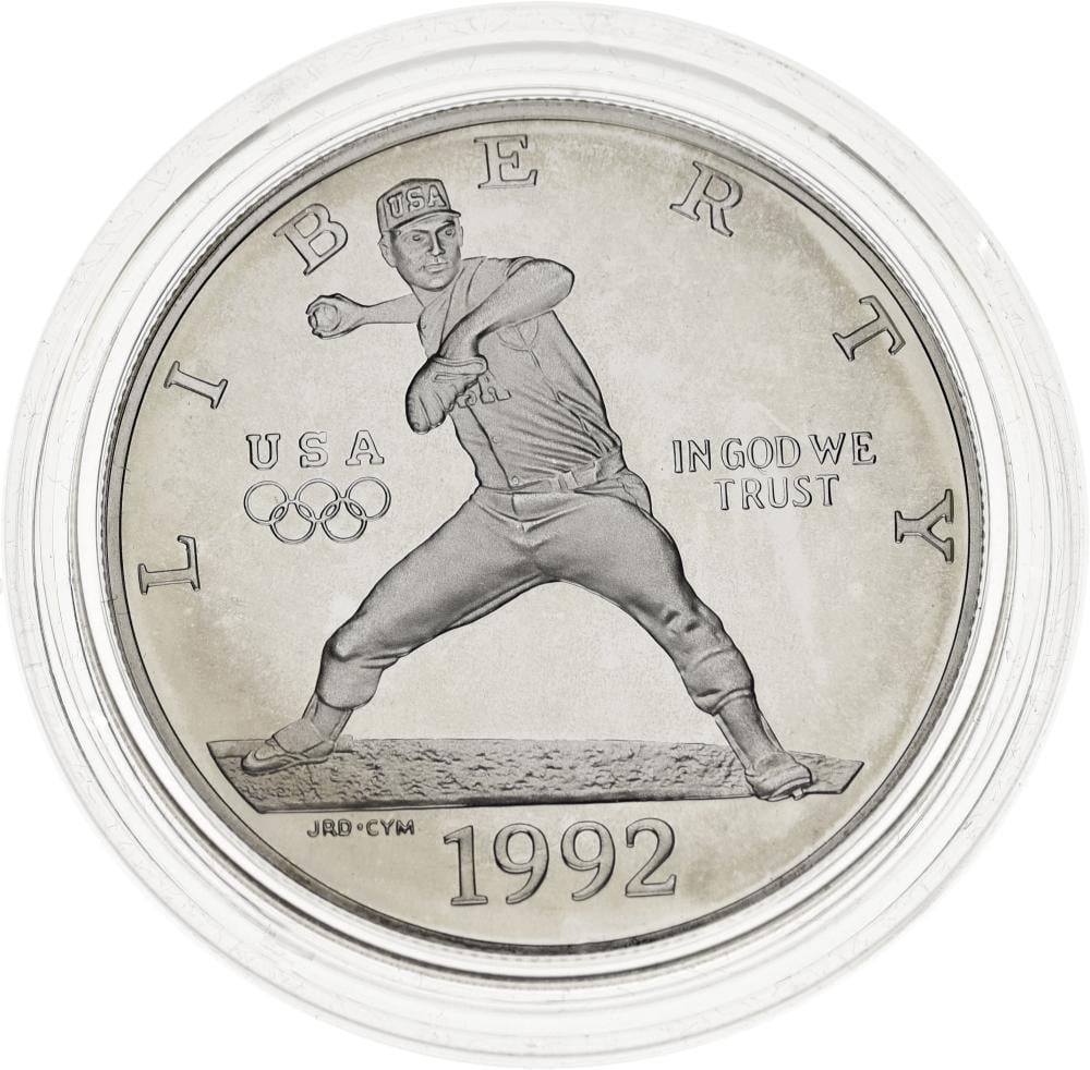 Колекційна монета США 1 долар 1992 Срібло S Proof XXV літні Олімпійські Ігри в Барселоні Бейсбол (KM#234)
