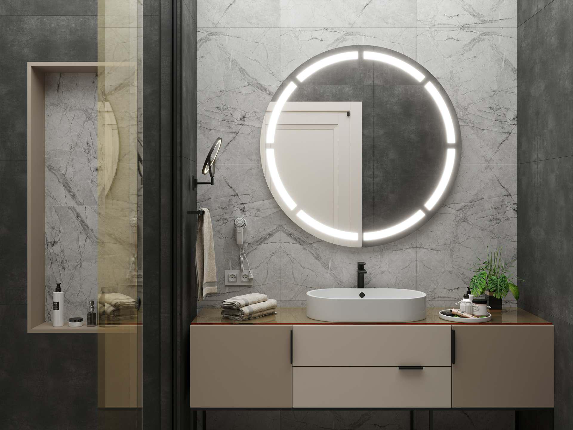 Зеркало Dim Dzerkal TRIMA с LED-подсветкой 100х100 см (13116)