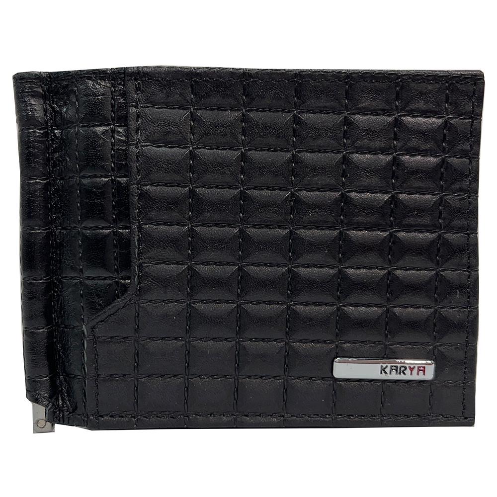 Зажим для купюр чоловічий Karya 0455-705 з натуральної шкіри Чорний (2555969612)