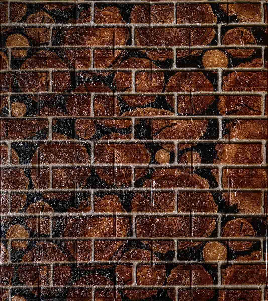 Панель 3D самоклеющаяся декоративная дерево модерн 700x770x5 мм (569)