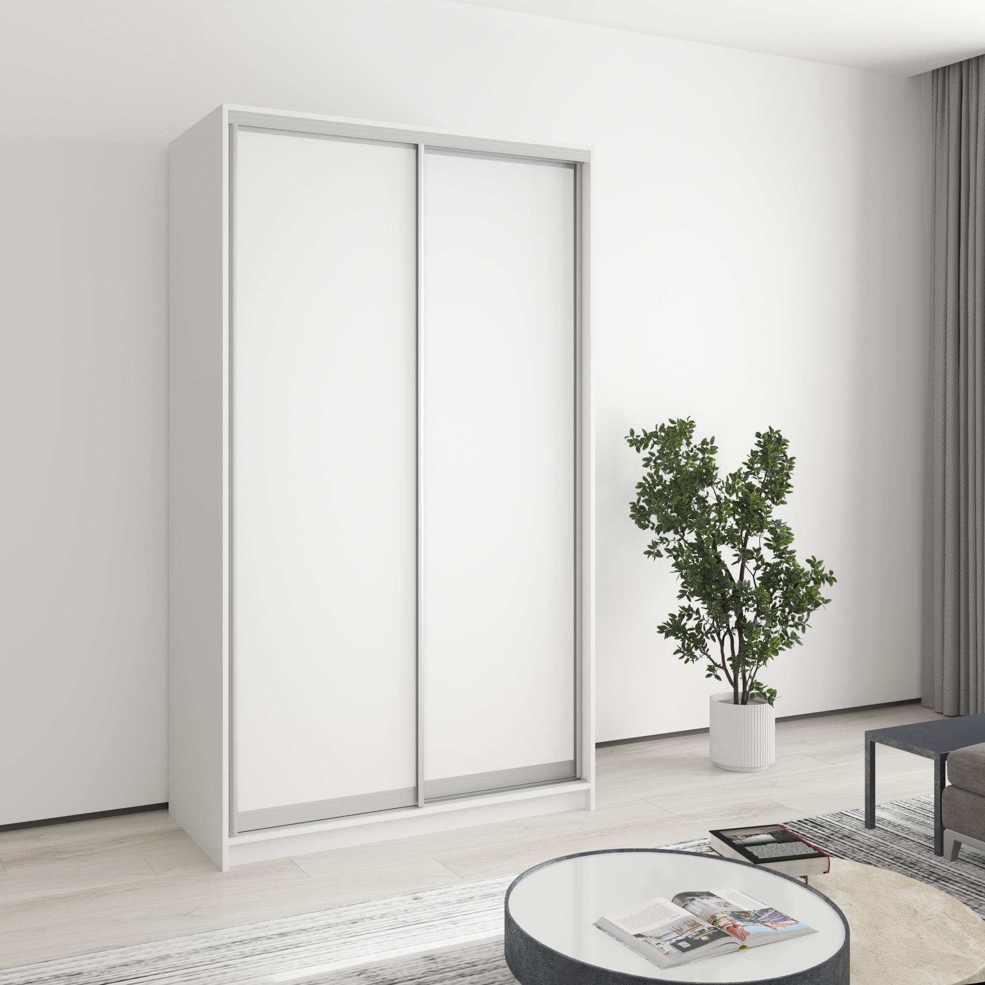 Шафа-купе дводверна MebelStar Уні AL 2 ДСП 120x60x210 см Аляска білий (MBS-2570)