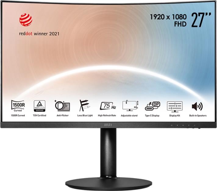 Монитор IPS 27" VA 1920х1080 1500R 4ms 75Hz 1 78/178/Type C/HDMI/Mic/HP/колонки 2х1W - фото 1