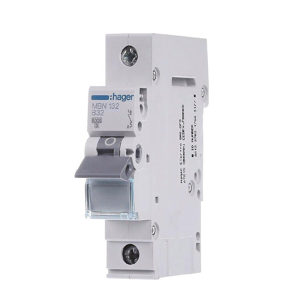 Автоматичний вимикач Hager 1P 32A B 6 kA MBN132 1M
