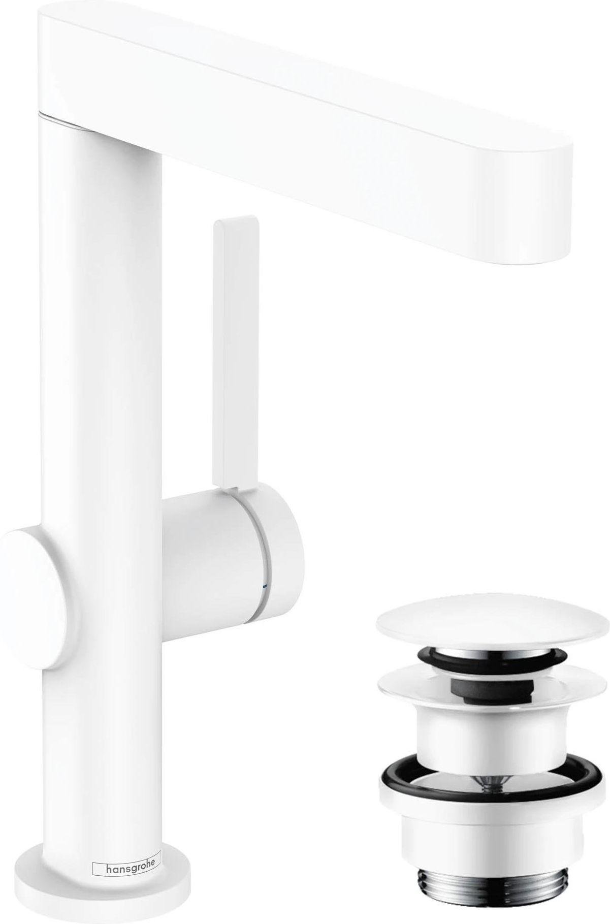 Смеситель для умывальника Hansgrohe Finoris вращающийся излив Белый матовый (76060700)