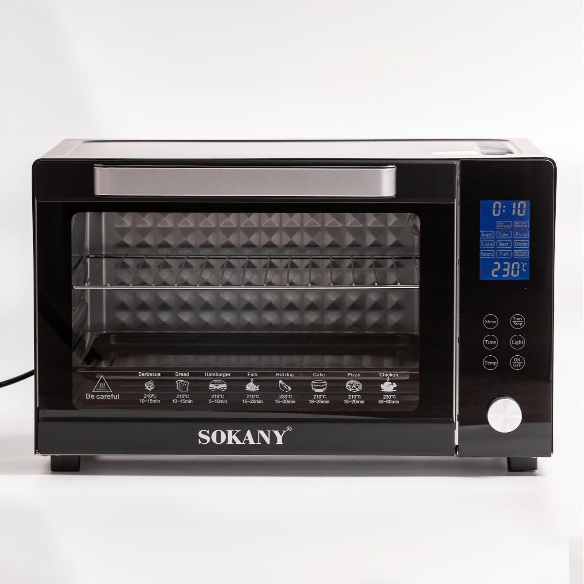 ᐉ Духовка настільна Sokany SK-10011 з таймером 50 л Чорний (SK10011 ...