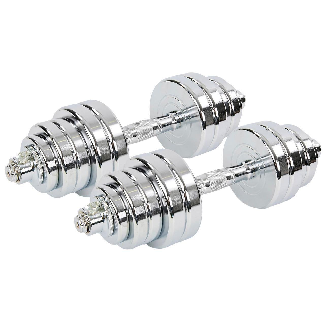 Гантели разборные SP-Sport TA-8045-35 стальные хромированные 35 кг 2 шт. по 17,5кг Хром (2532862727)