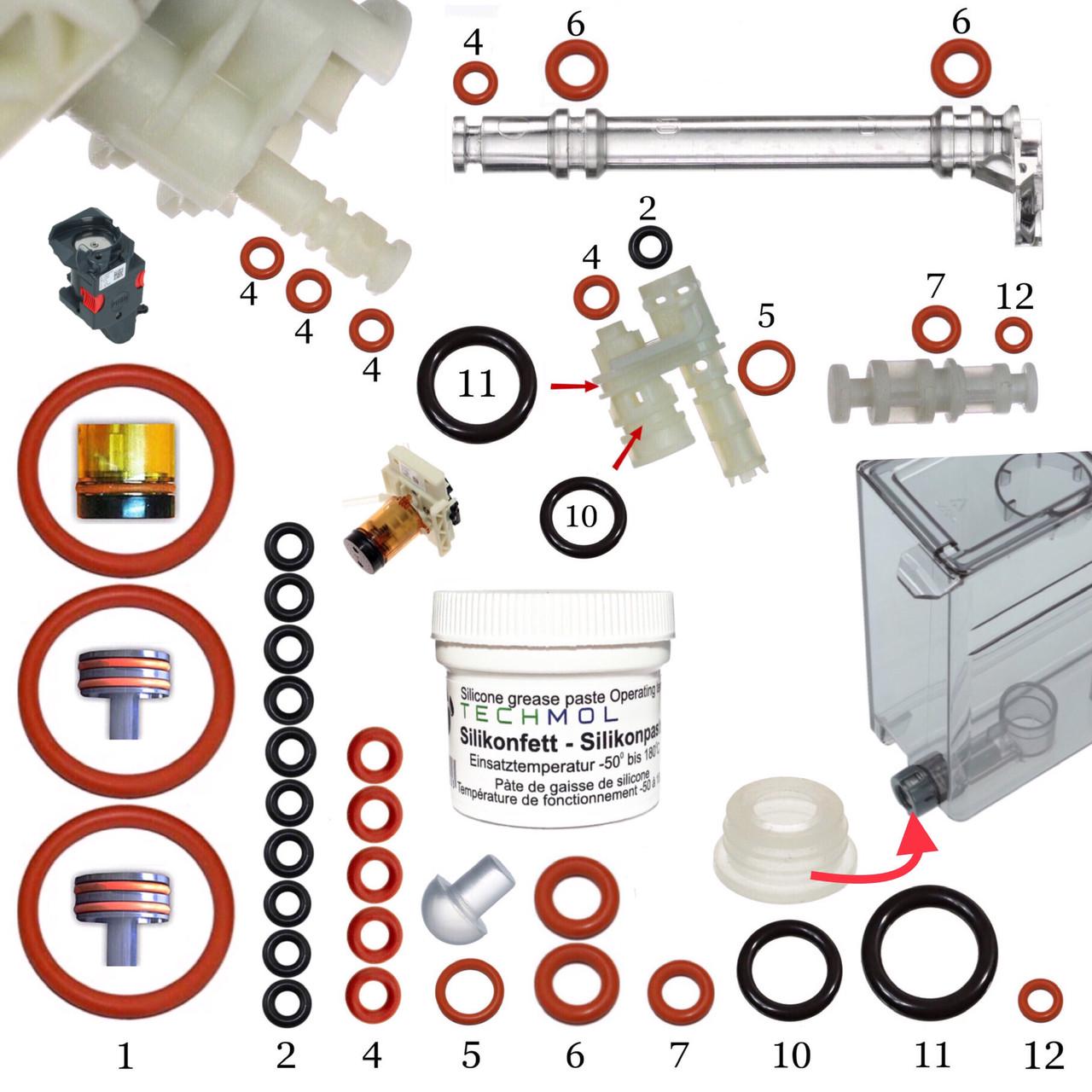 Ремкомплект XXL зі змазкою Techmol NSF для обслуговування кавомашини Delonghi ECAM (1507493480) - фото 5