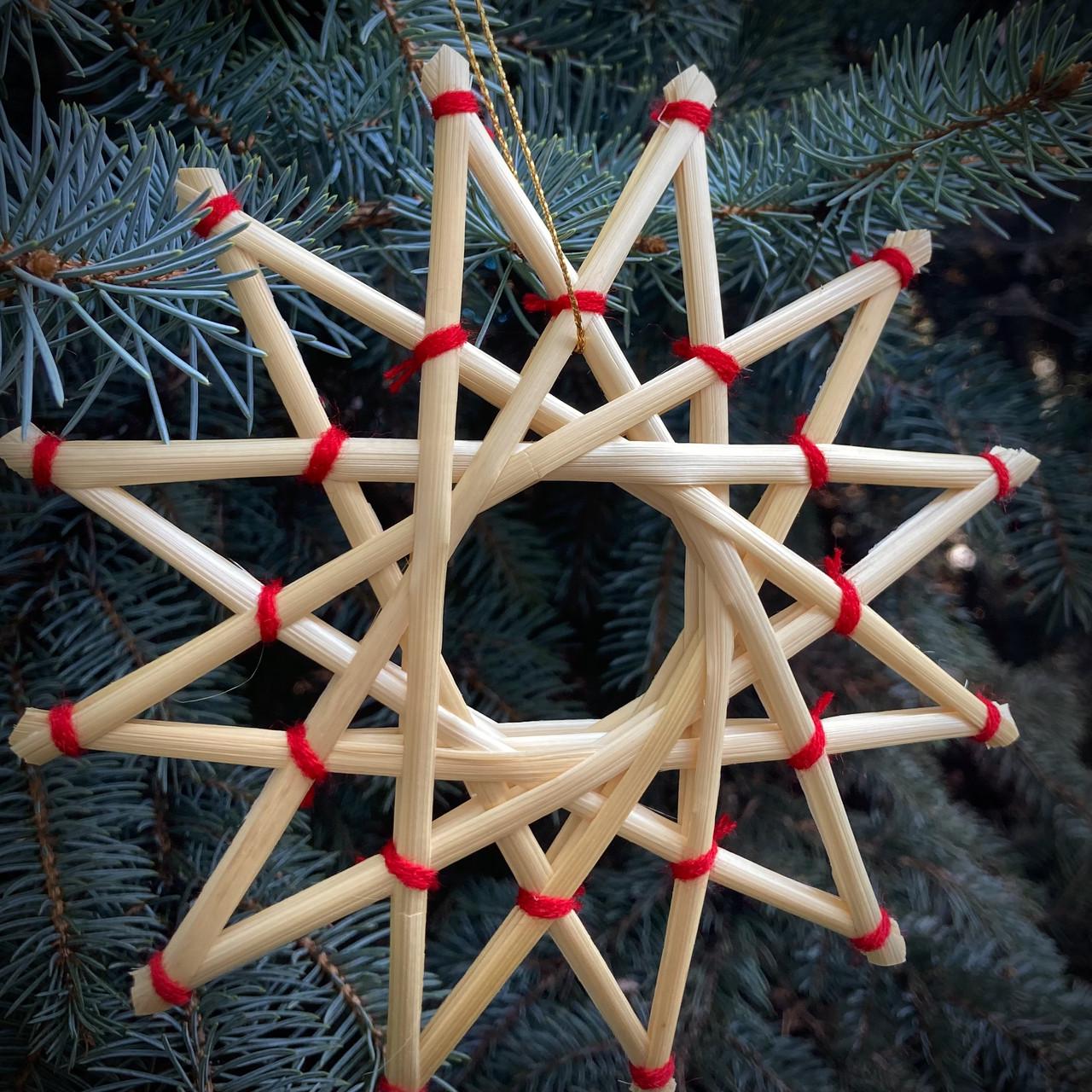 Игрушка елочная Звезда солома ручная работа 15 см (1974769952) - фото 2 Игрушка елочная Звезда солома ручная работа 15 см (1974769952) - фото 2