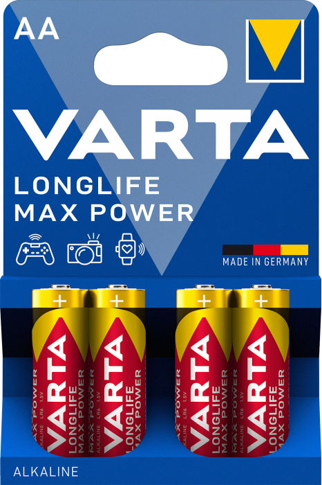 Батарейка Varta Longlife Max Power AA/LR6 Alkaline 1,5v блістер (34315633)