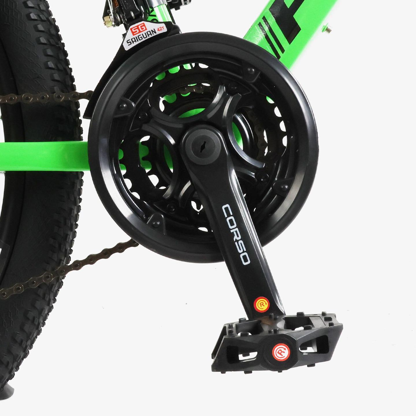 Велосипед гірський підлітковий алюмінієвий Corso Project 24" рама 11" Зелений - фото 7 Велосипед гірський підлітковий алюмінієвий Corso Project 24" рама 11" Зелений - фото 7