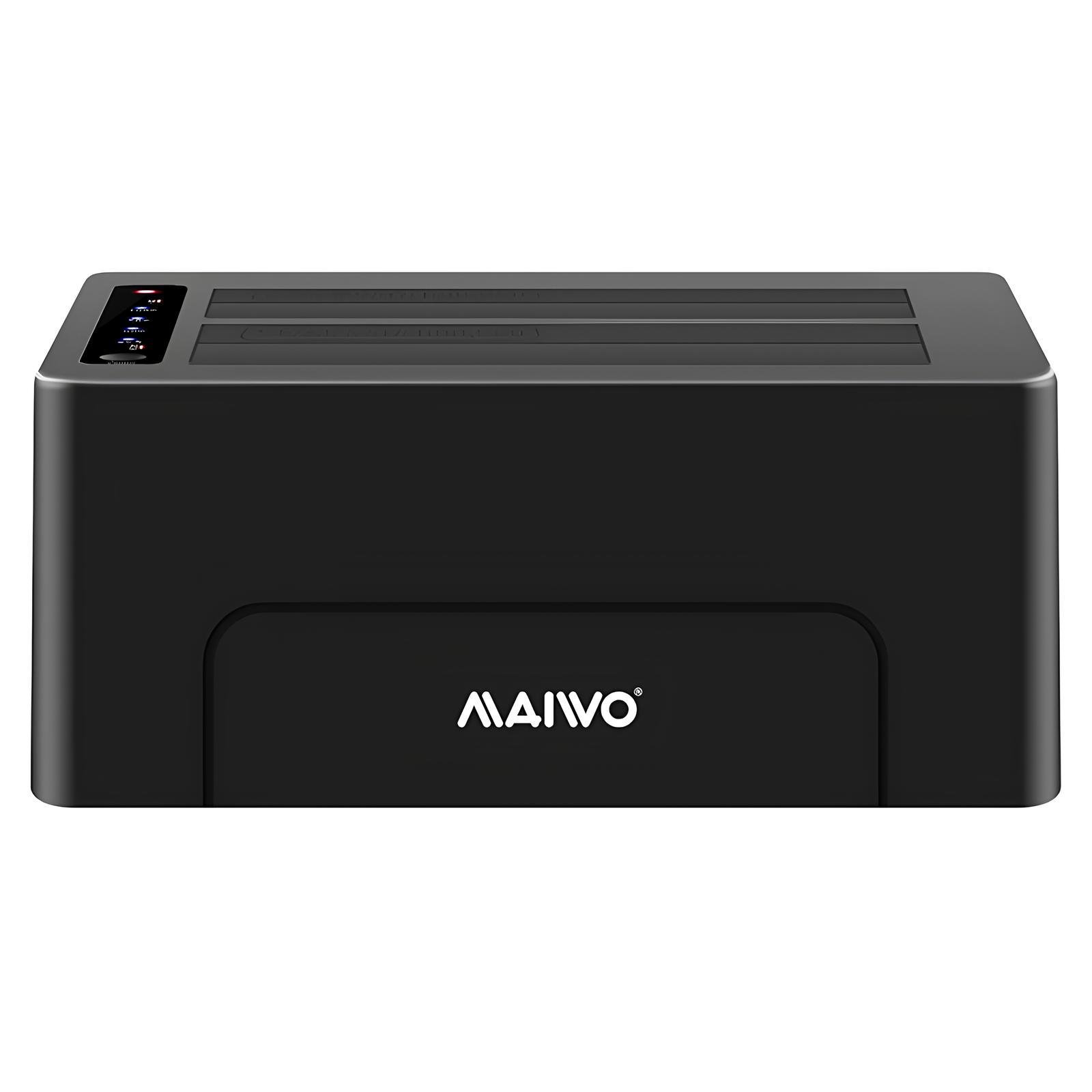 Док-станция клонировщик Maiwo для двух SSD/HDD 2,5"/3,5" SATA USB 3.0 Черный (K3082 6389)