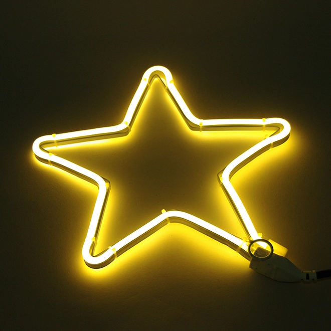 Зірка неонова 27х27 см (45065)
