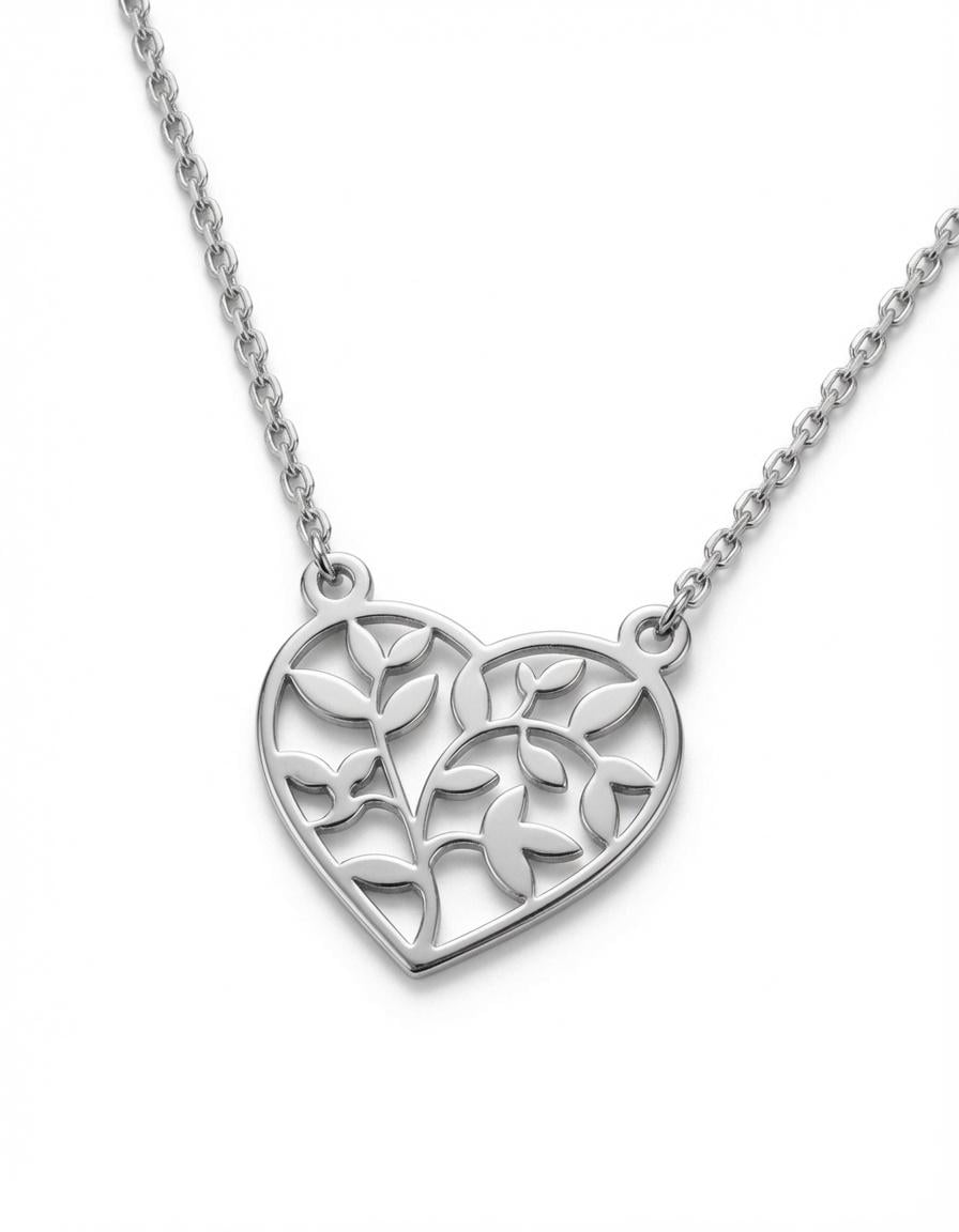 Серебряное колье Сердце 45 см (10963)
