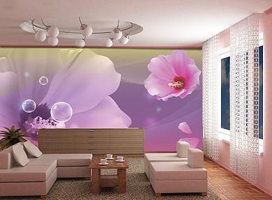 Фотообои 3D флизелиновые цветочные для спальни/зала/кухни Цветы гибискуса