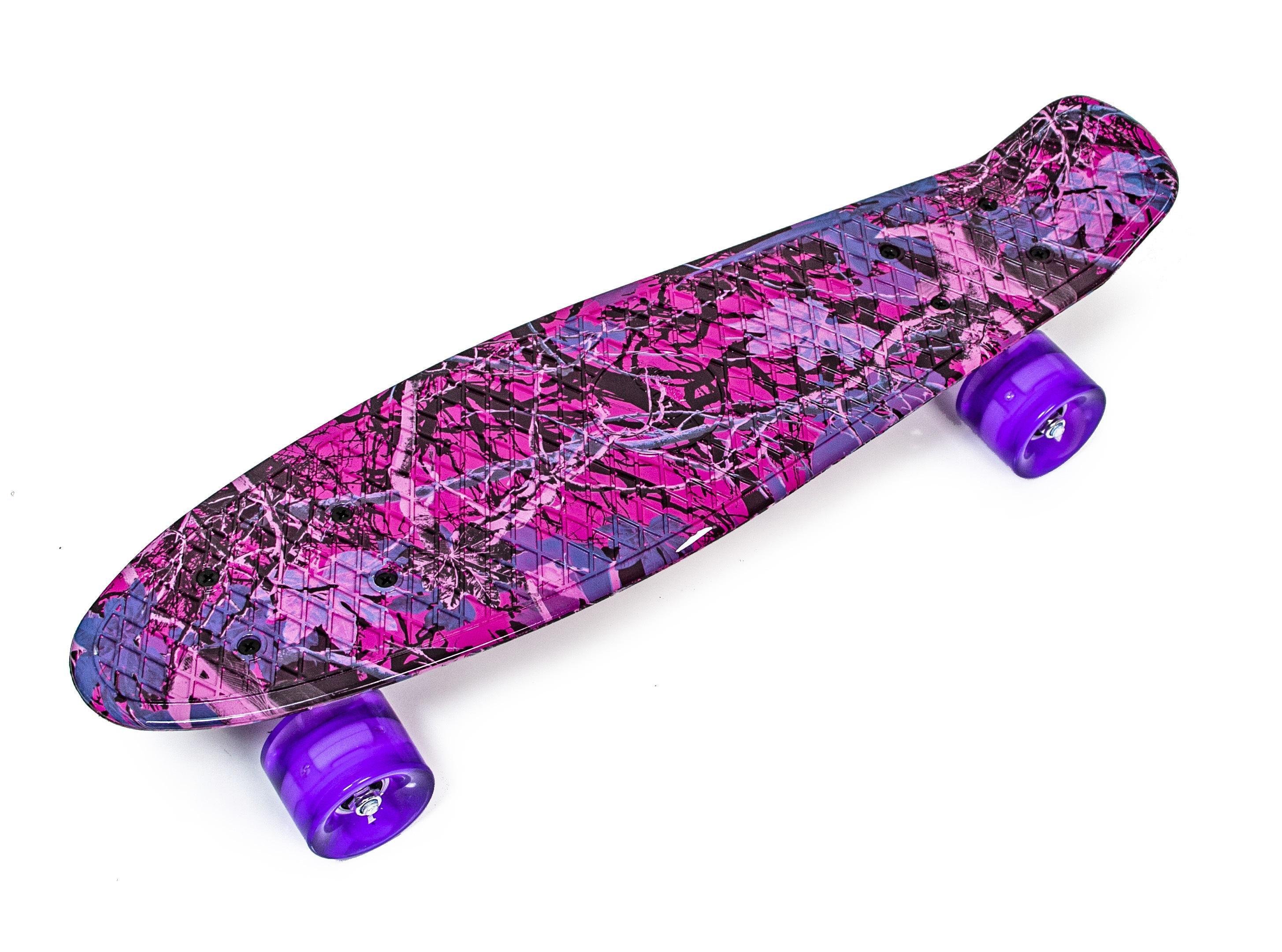 Пенниборд Pink Nature колеса с подсветкой (108287253)