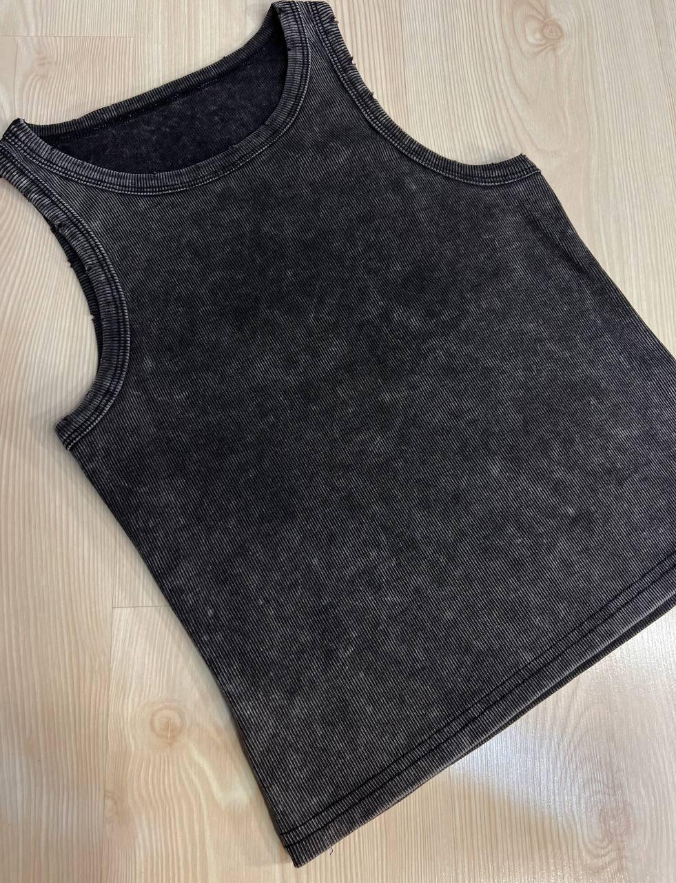 Женская майка AN 2733 в рубчик с порезанными швами OS Черный (26794582) - фото 3 Женская майка AN 2733 в рубчик с порезанными швами OS Черный (26794582) - фото 3