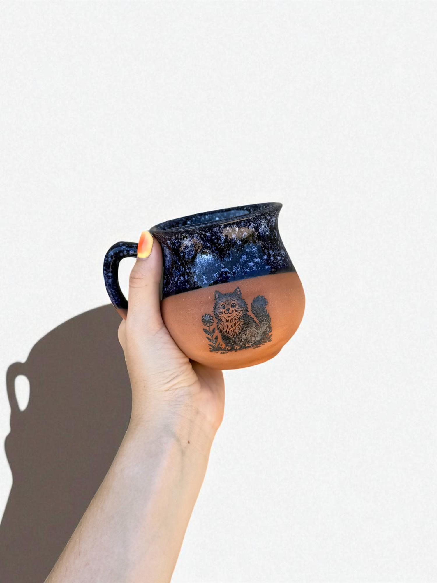 Чашка ручной работы "Котик" 450 мл (28833639) - фото 9