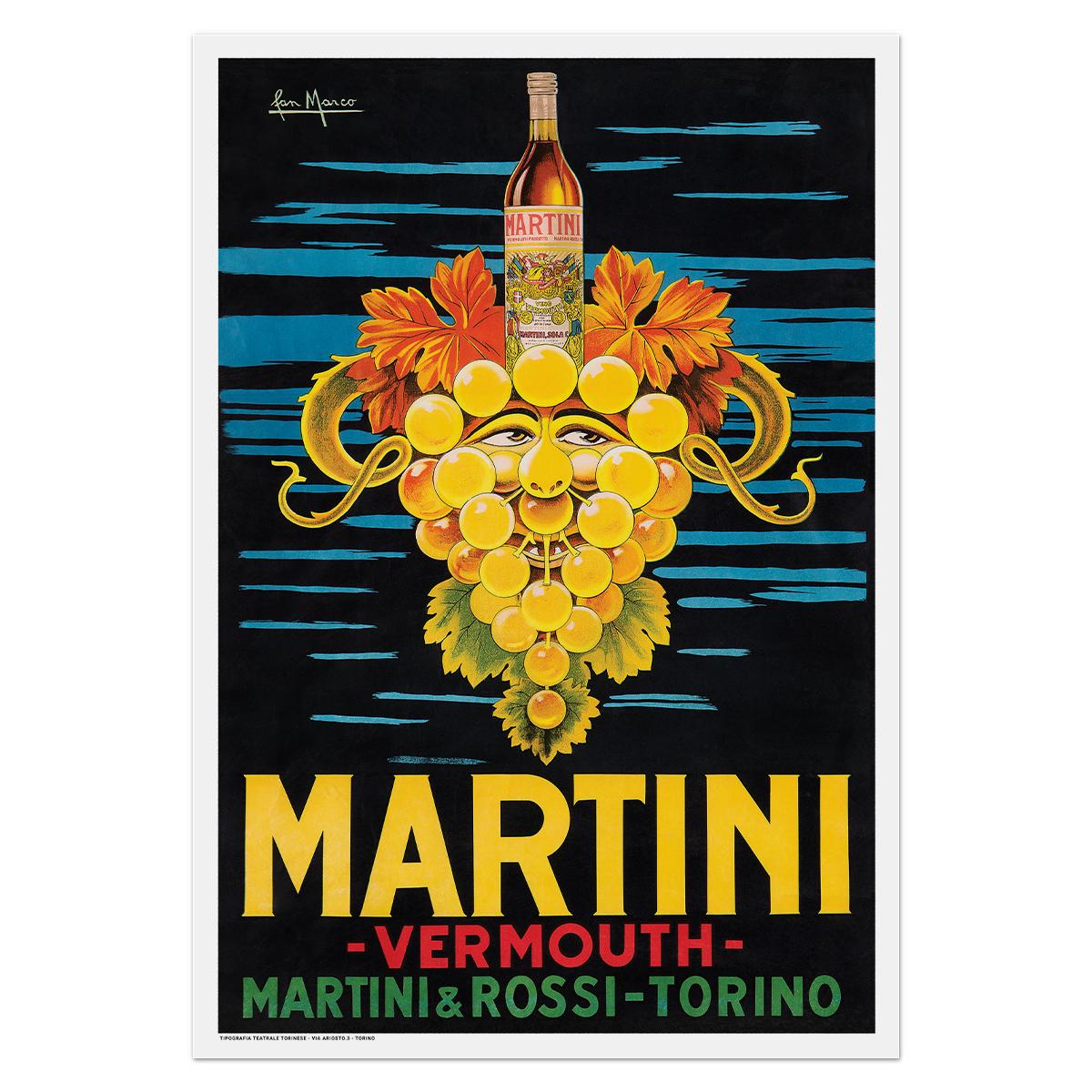 Плакат винтажный Vermouth Martini 1950 58x84 см (0046)
