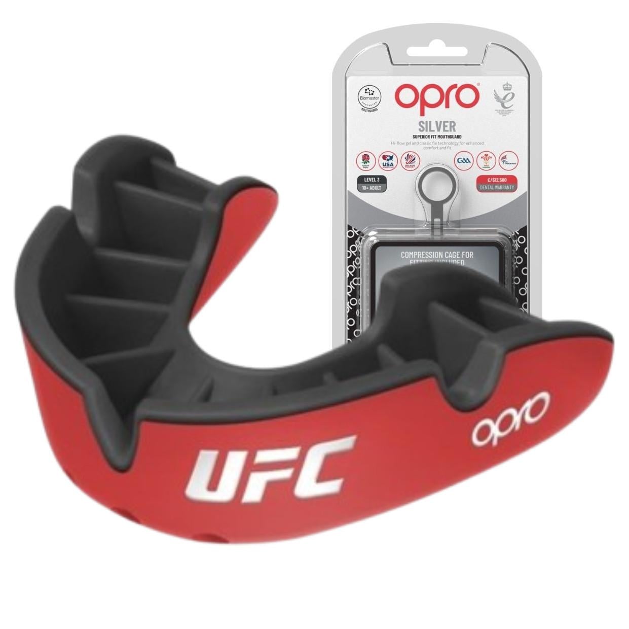 Капа OPRO Silver UFC доросла вік 11+ Чорний/Червоний (UFC Silver R/Bl)