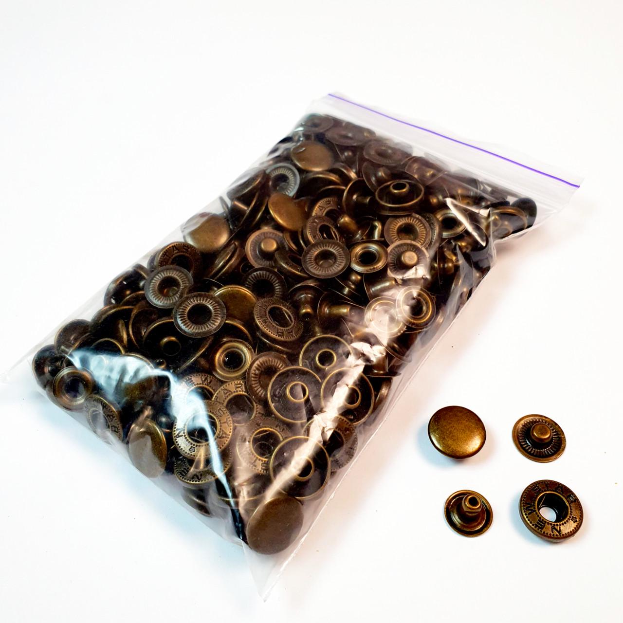 Кнопка металева Strong Alfa 15 мм 50 шт. Антик