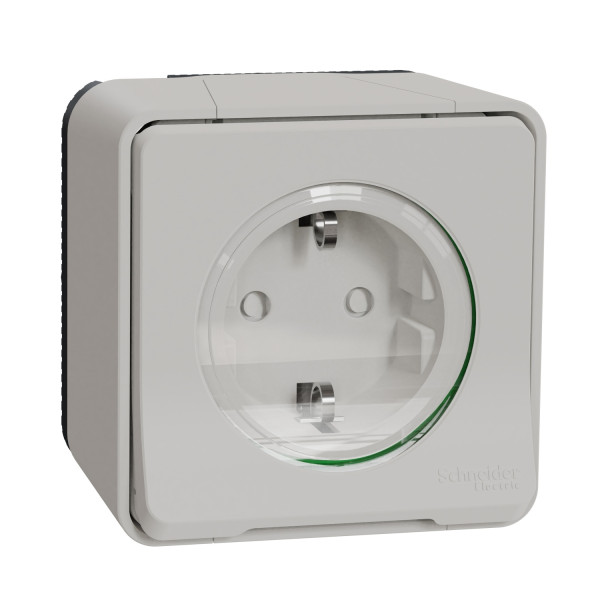 Розетка силовая 2К+С 16А со шторками Mureva Styl IP55 Schneider Electric MUR39034 Белый