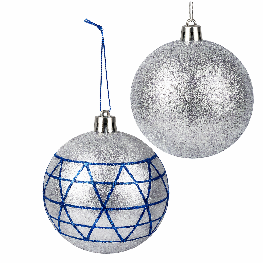 Елочные новогодние шарики Магическая-новогодняя M47876 8 см 9 шт. Silver (31330449)