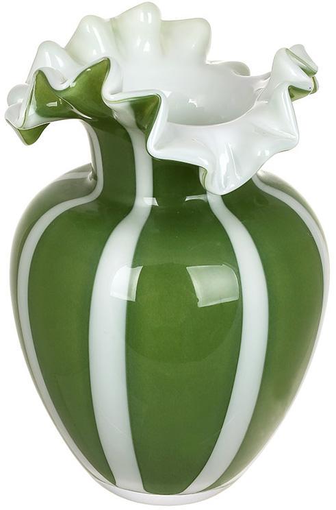 Ваза скляна Lime Fiore 14х22 см Зелений з білим