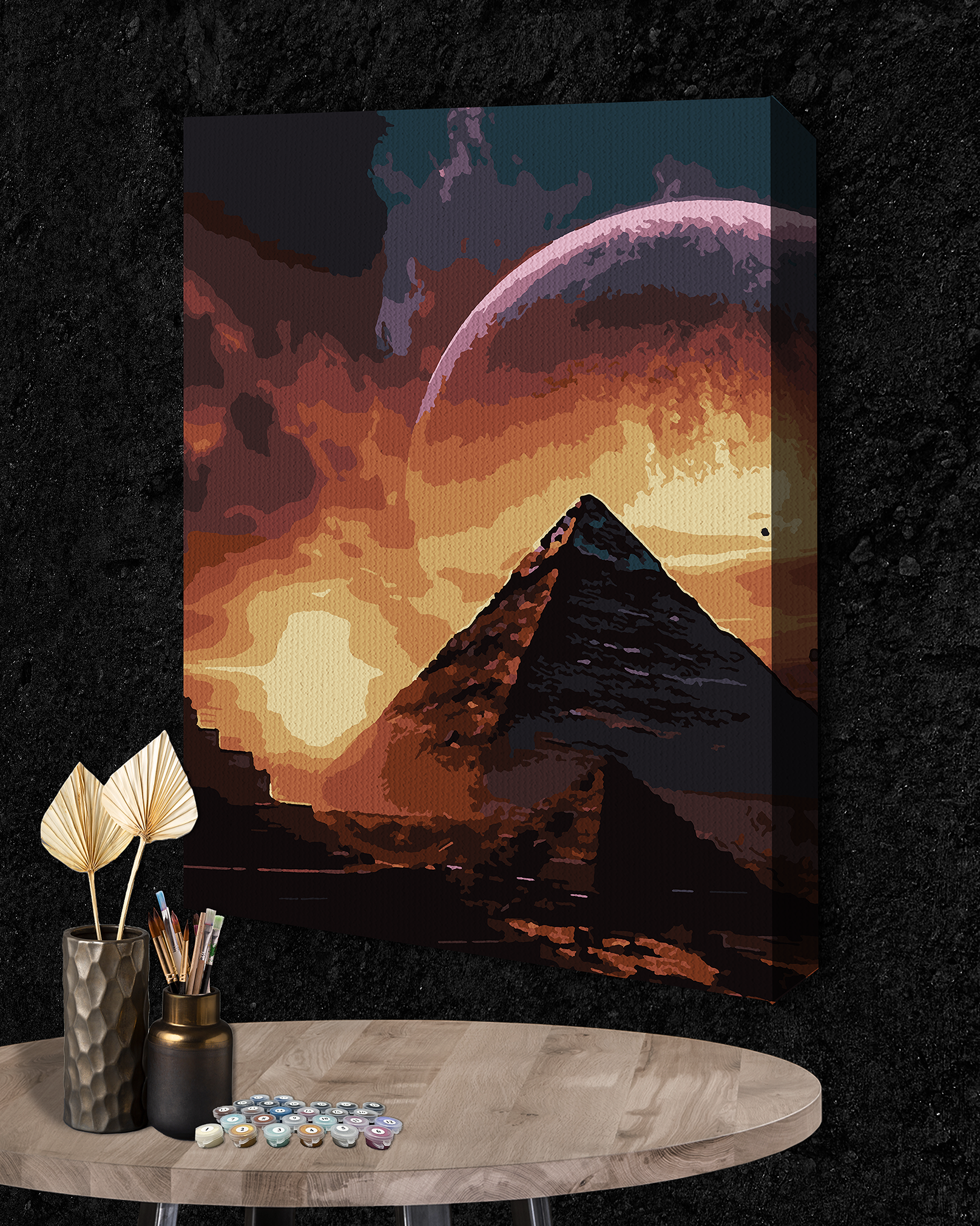 Картина за номерами Create Me Піраміди в сонці з металізованими фарбами та галерейною натяжкою 40х50 см (см Г-0611) - фото 2 Картина за номерами Create Me Піраміди в сонці з металізованими фарбами та галерейною натяжкою 40х50 см (см Г-0611) - фото 2