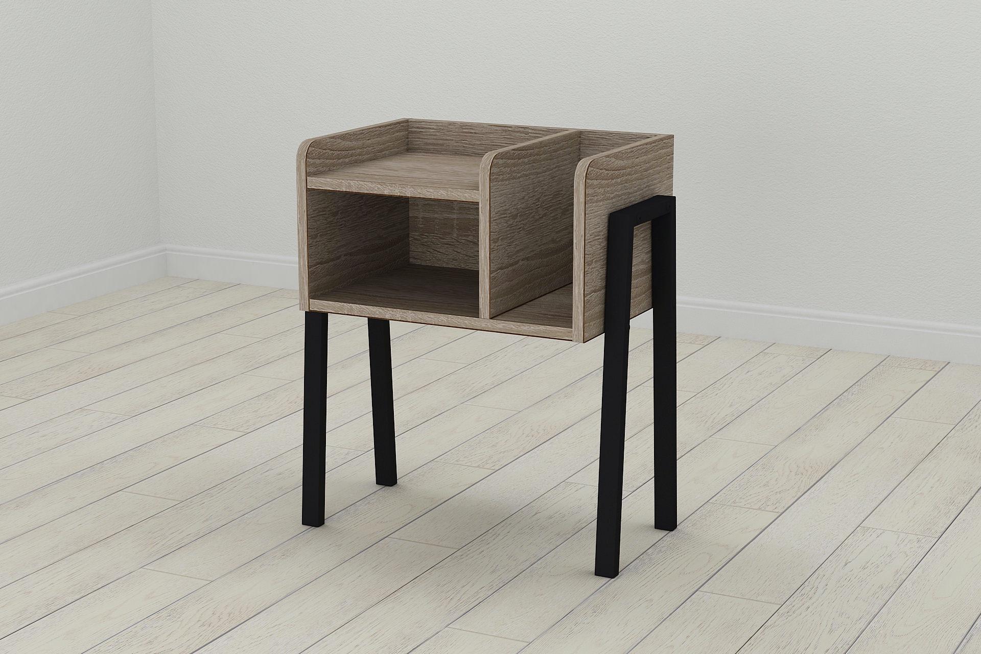 Тумба модульная Ferrum-decor Амели металл/ДСП 16 мм 540x450x320 мм Черный/Сонома Трюфель (FRD-103008)