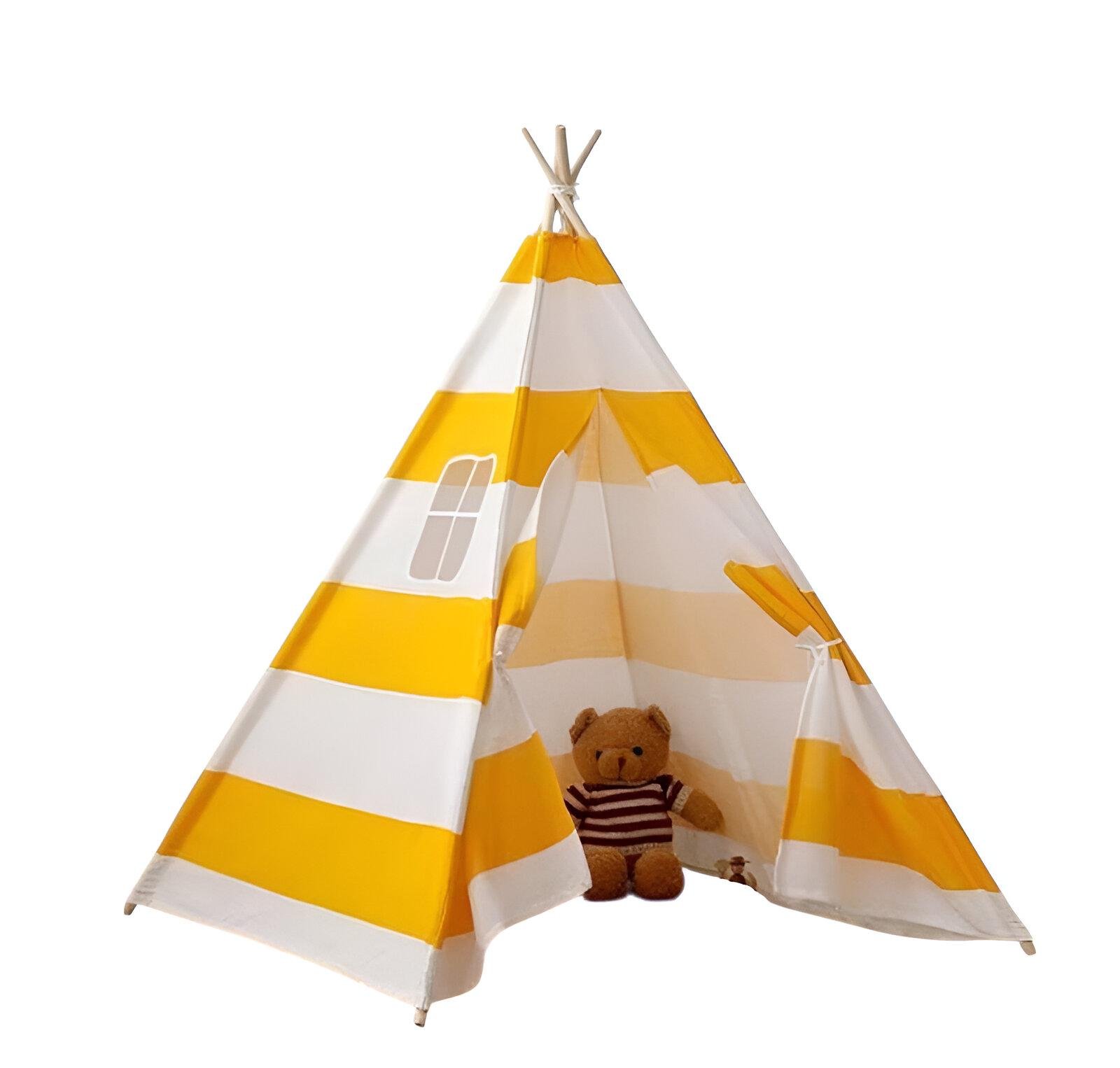 Детская палатка-вигвам K 2114 150х120х135 см Желто-белый Детская палатка-вигвам K 2114 150х120х135 см Желто-белый